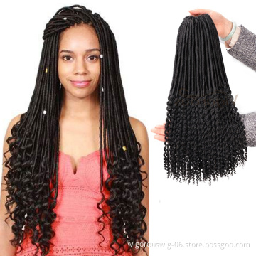 Vigorous Long Afro Curly Crochet Braid Hair Extensions Synthetic Dreadlock Extensions for African American Black Womens